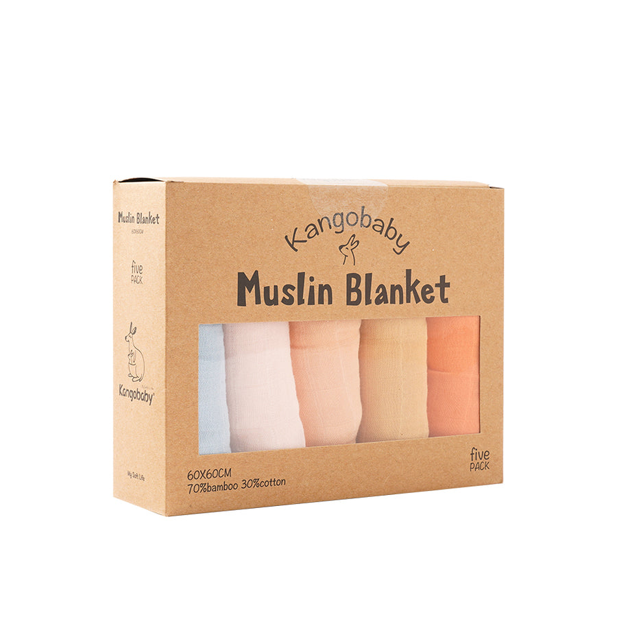 Soft Bamboo Muslin Burp Cloth Set | 5-Pack